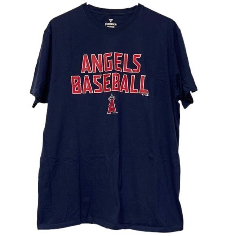 Fanatics Navy/Red Los Angeles Angels Baseball Sweep Shirt Size XXL EUC #7895
